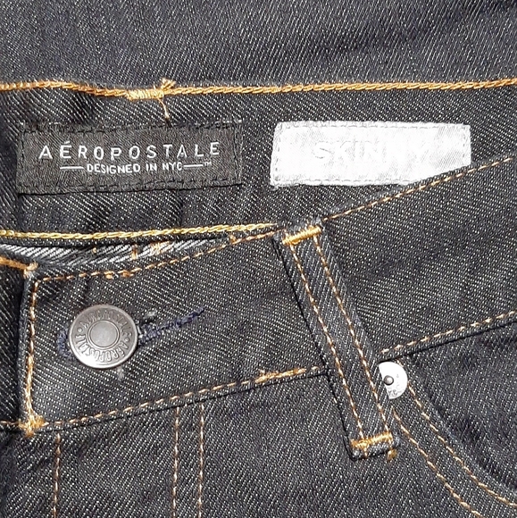 NEW Aeropostale Men's Jeans 30 x 30 Skinny Denim Dark Blue Wash Cotton Blend - Picture 8 of 8